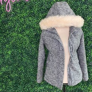 Abercrombie Heather Grey & Pink Hoodie Sz 11/12